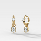 Knife Edge Huggies with Cushion Cut Diamonds