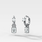 Knife Edge Huggies with Elongated Radiant Cut Diamonds