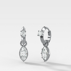 Knife Edge Huggies with Marquise Cut Diamond