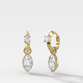 Knife Edge Huggies with Marquise Cut Diamond