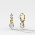 Knife Edge Huggies with Oval Cut Diamond