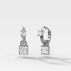 Knife Edge Huggies with Princess Cut Diamonds