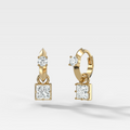 Knife Edge Huggies with Princess Cut Diamonds