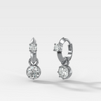 Knife Edge Huggies with Round Cut Diamond