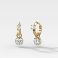 Knife Edge Huggies with Square Cushion Cut Diamonds