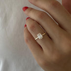 1.0 CT Emerald Cut Moissanite Solitaire Style Engagement Ring