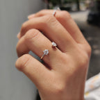 Open Gap 2 Stone Wedding Band