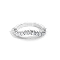 0.8 TCW Round Moissanite Curved Wedding Band