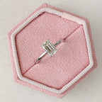 1.30 CT Emerald Cut Moissanite Hidden Halo Diamond Engagement Ring