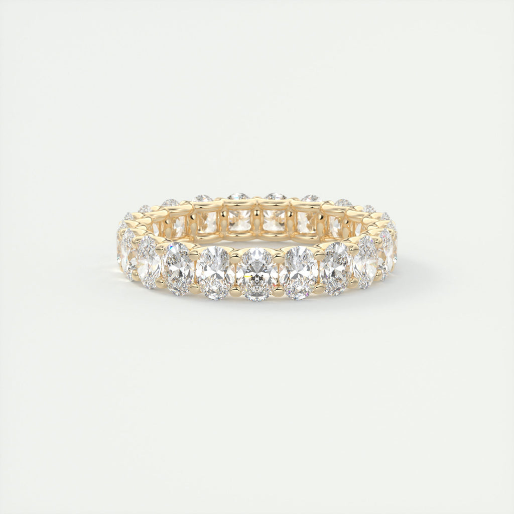 4.0CT Oval Cut Moissanite Full Eternity Prong Unique Wedding Band