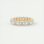 4.0CT Oval Cut Moissanite Full Eternity Prong Unique Wedding Band