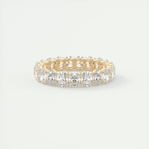 4.0CT Oval Cut Moissanite Full Eternity Prong Unique Wedding Band