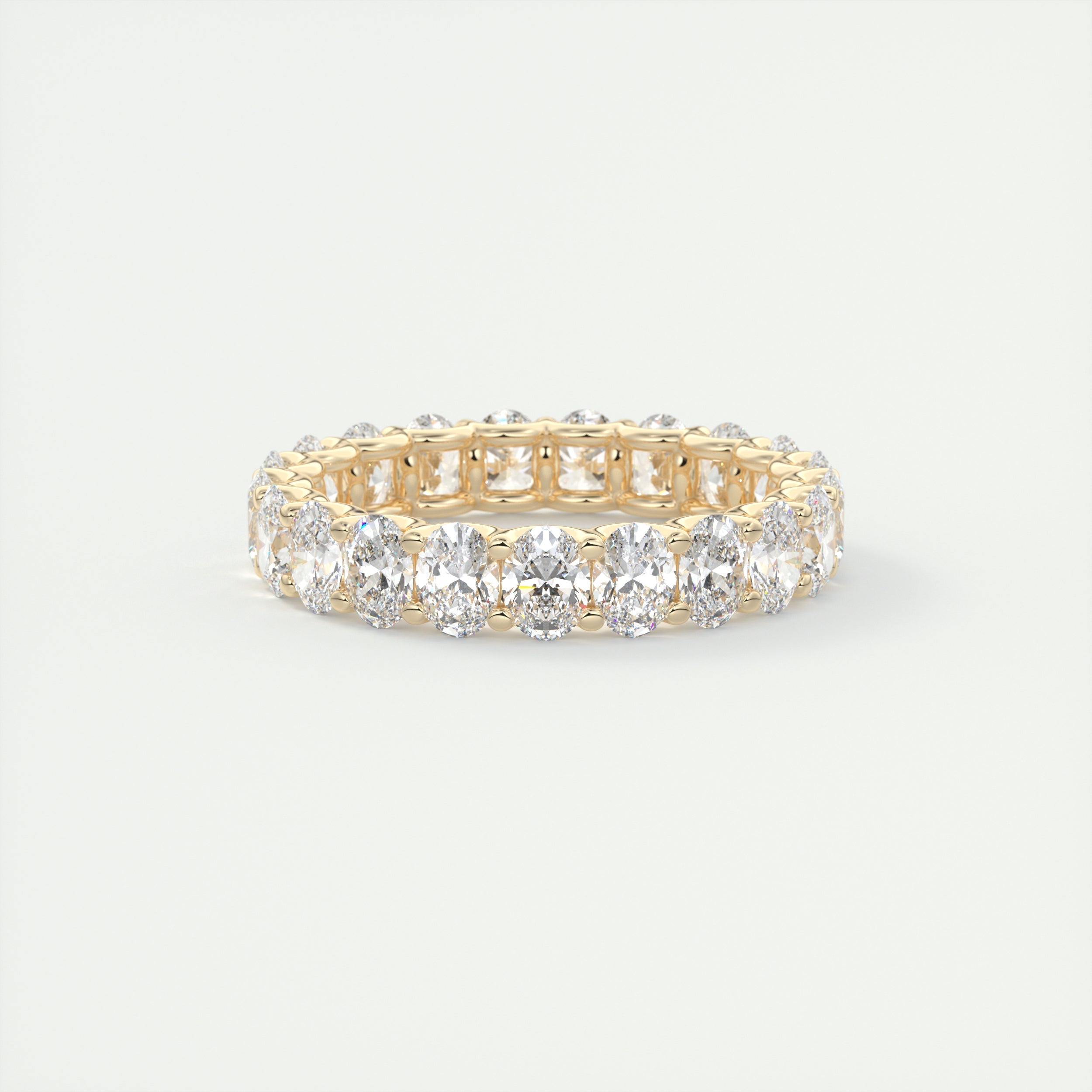 4.0CT Oval Cut Moissanite Full Eternity Prong Unique Wedding Band