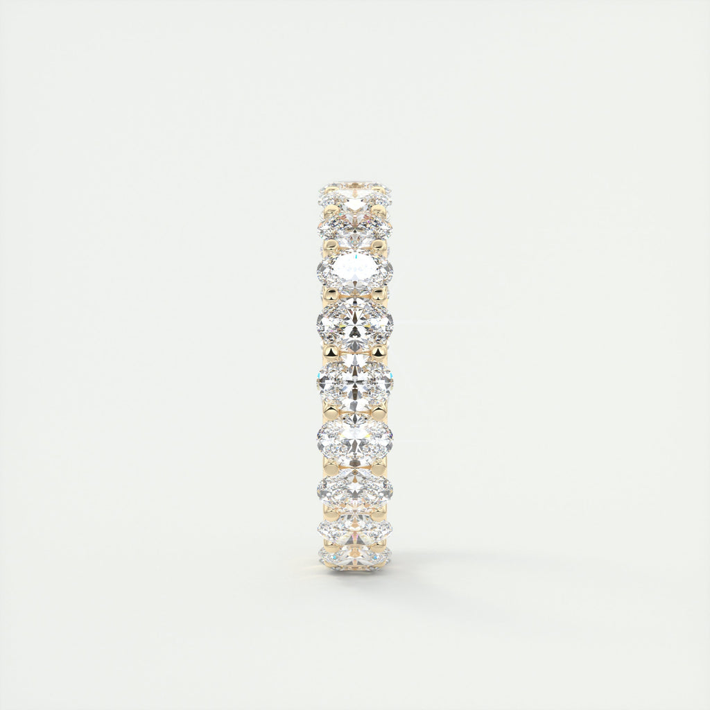 4.0CT Oval Cut Moissanite Full Eternity Prong Unique Wedding Band