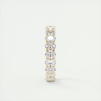 4.0CT Oval Cut Moissanite Full Eternity Prong Unique Wedding Band
