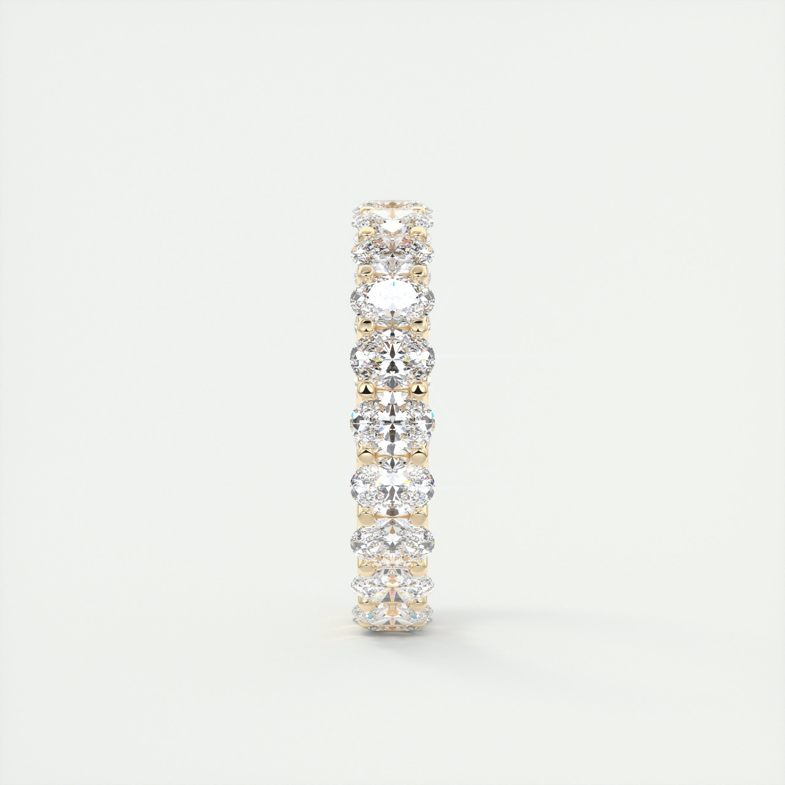 4.0CT Oval Cut Moissanite Full Eternity Prong Unique Wedding Band