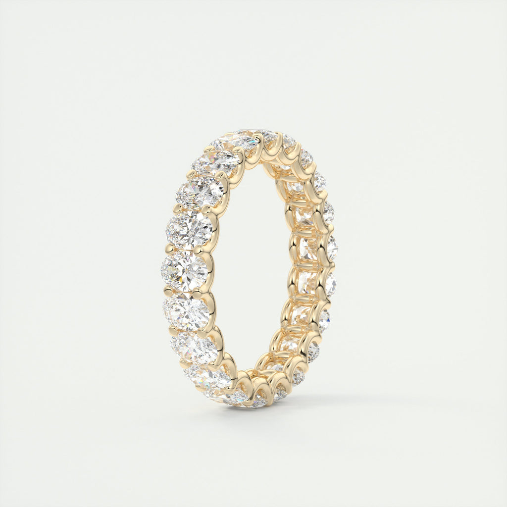4.0CT Oval Cut Moissanite Full Eternity Prong Unique Wedding Band