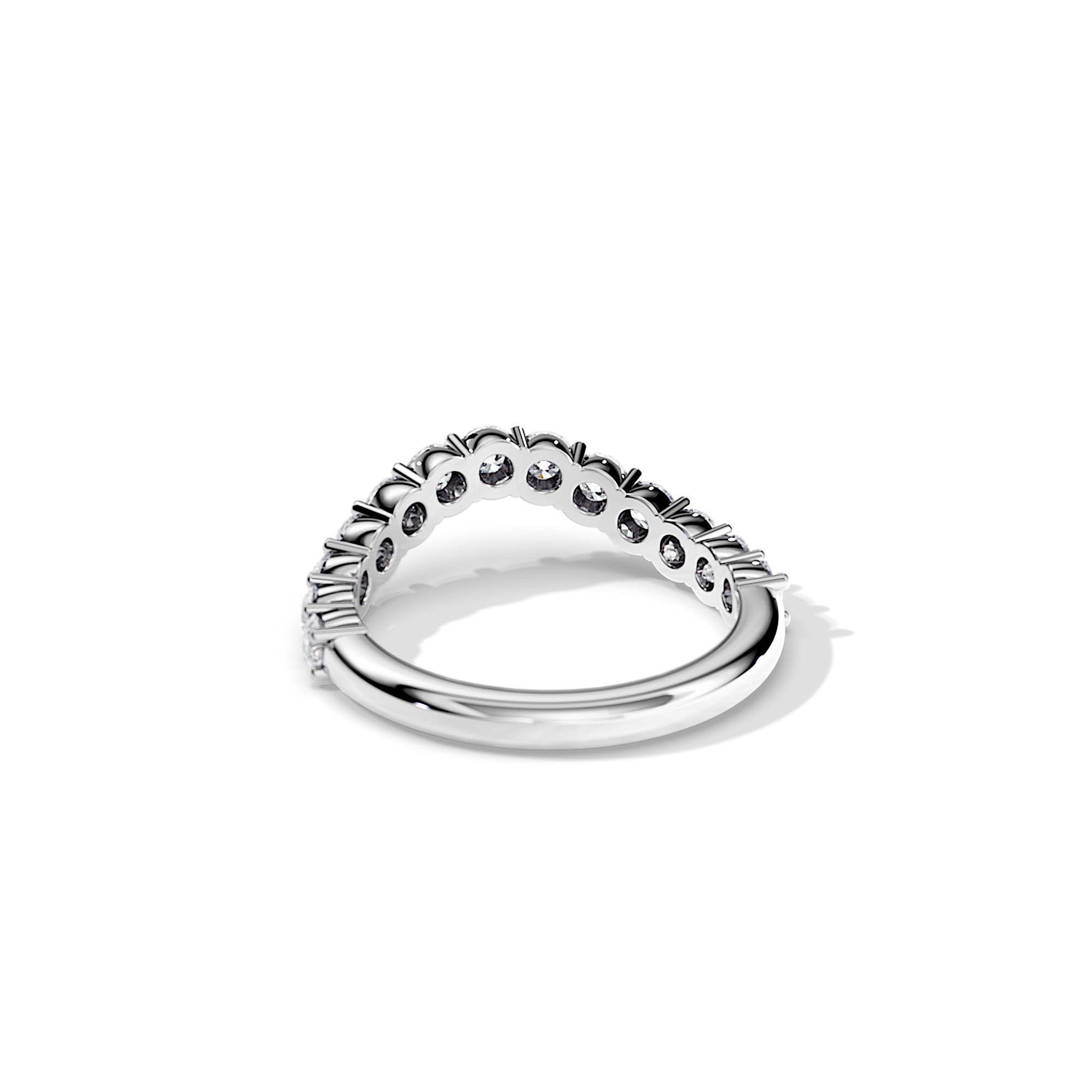 0.8 TCW Round Moissanite Curved Wedding Band Secondary image