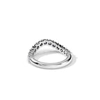0.8 TCW Round Moissanite Curved Wedding Band