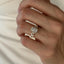2.0 CT Radiant Cut Moissanite Cluster Style Engagement Ring