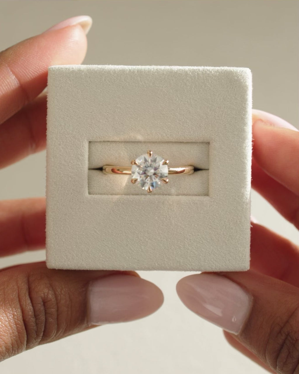 1.45-3.45 CT Round Cut Lab Grown Diamond Hidden Halo Engagement Ring