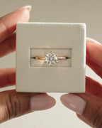 1.45-3.45 CT Round Cut Lab Grown Diamond Hidden Halo Engagement Ring