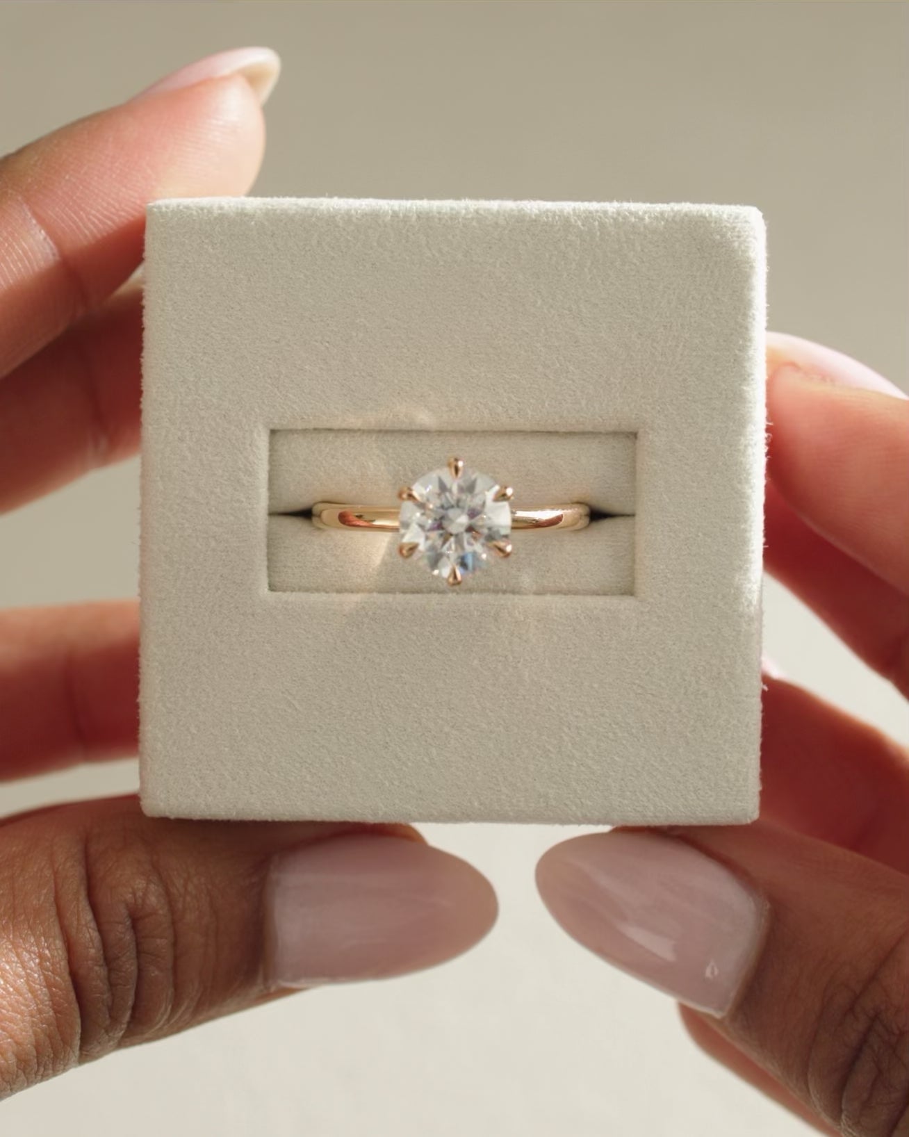 1.45-3.45 CT Round Cut Lab Grown Diamond Hidden Halo Engagement Ring