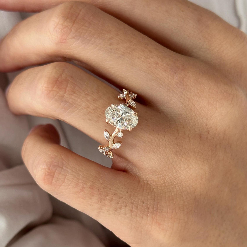 1.50 CT Oval Cut Moissanite Vintage Style Engagement Ring