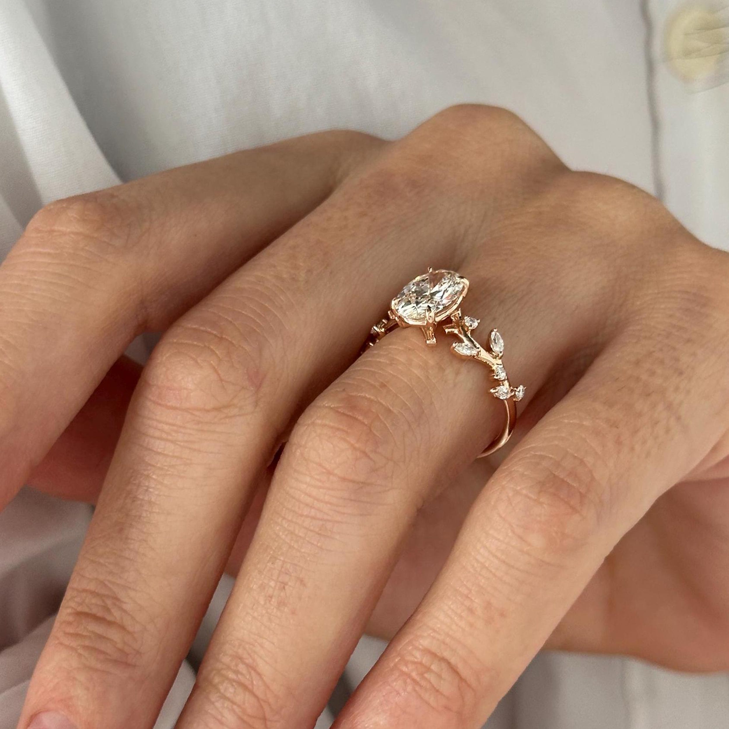 1.50 CT Oval Cut Moissanite Vintage Style Engagement Ring