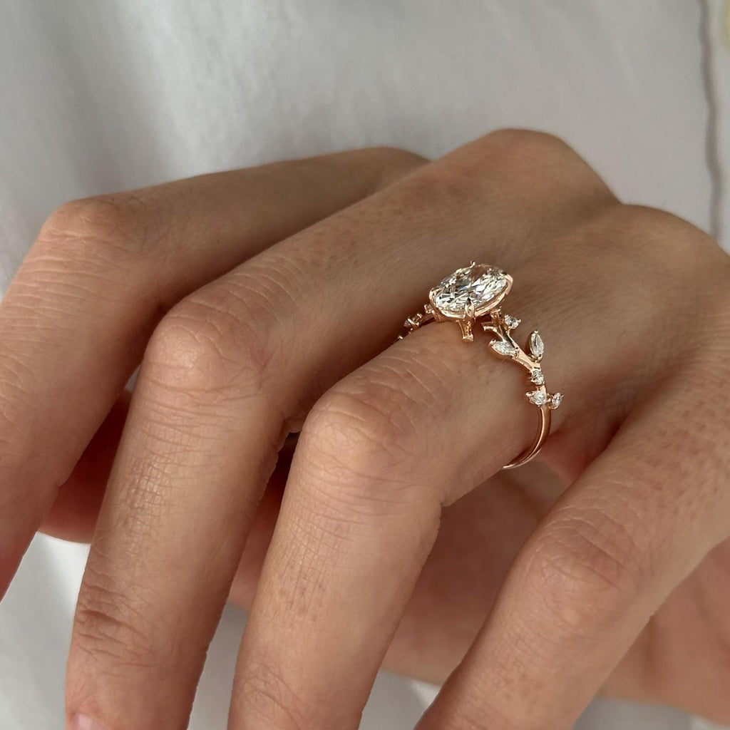 1.50 CT Oval Cut Moissanite Vintage Style Engagement Ring