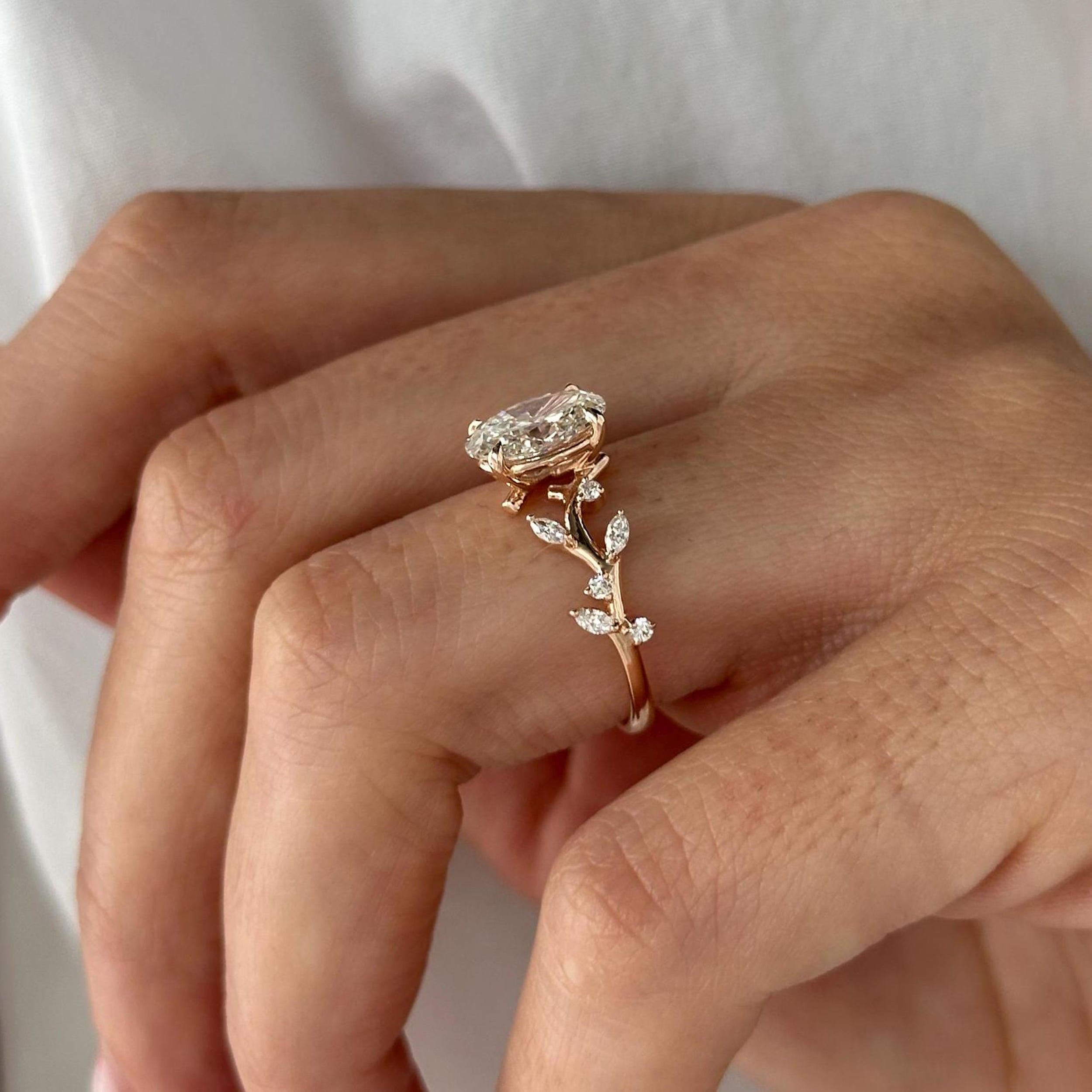 1.50 CT Oval Cut Moissanite Vintage Style Engagement Ring