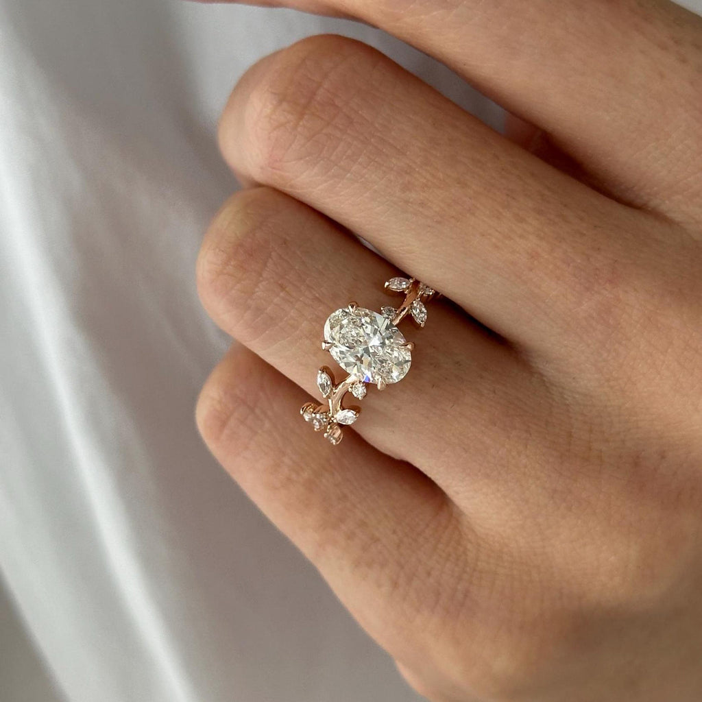 1.50 CT Oval Cut Moissanite Vintage Style Engagement Ring