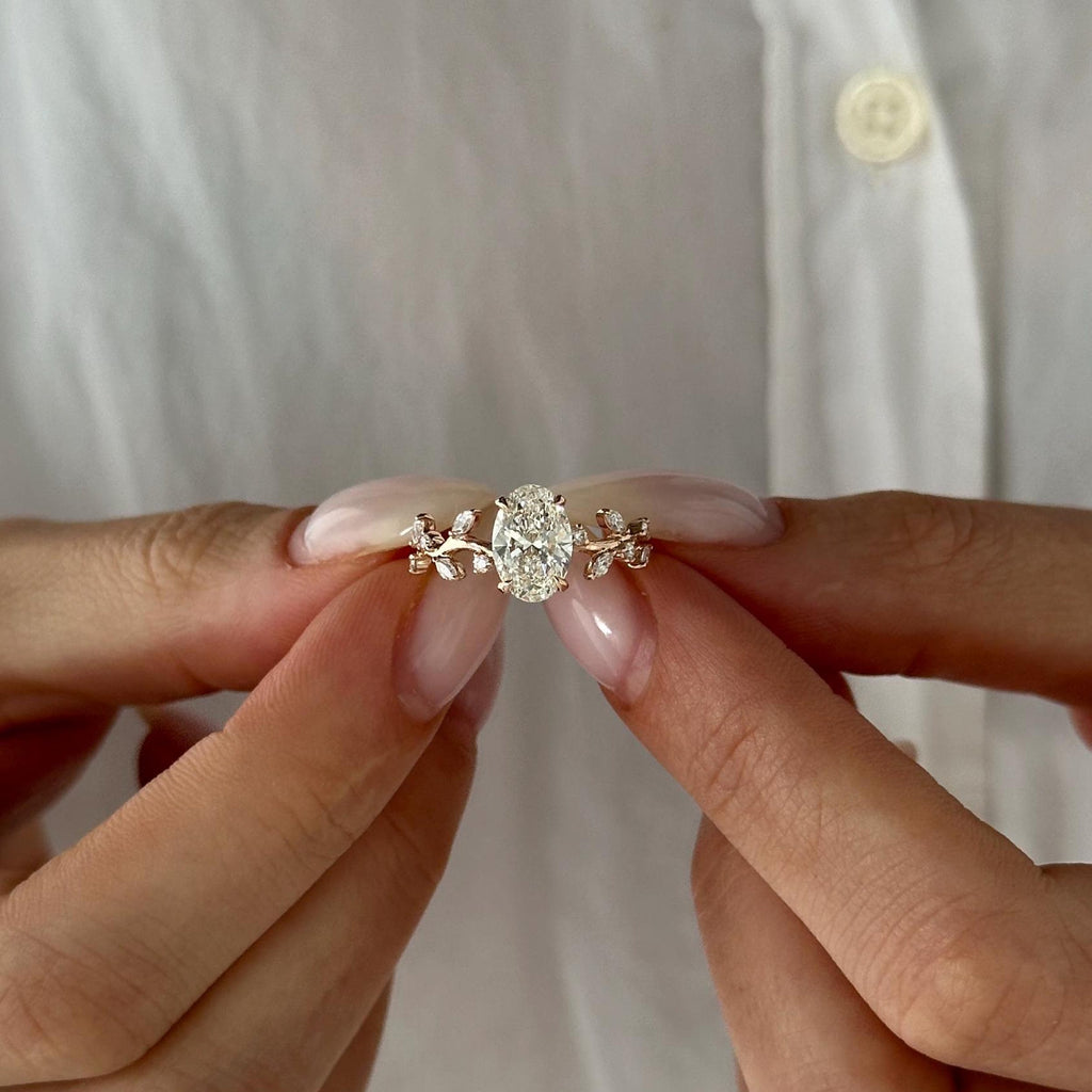 1.50 CT Oval Cut Moissanite Vintage Style Engagement Ring