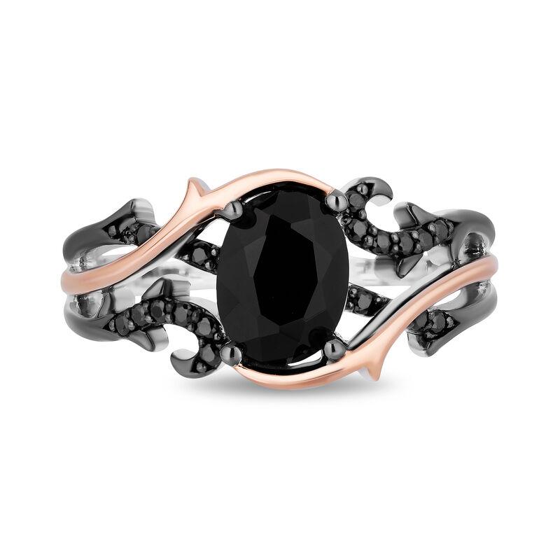 Maleficent Black Onyx and Diamond Ring in Sterling Silver and 10K Rose Gold