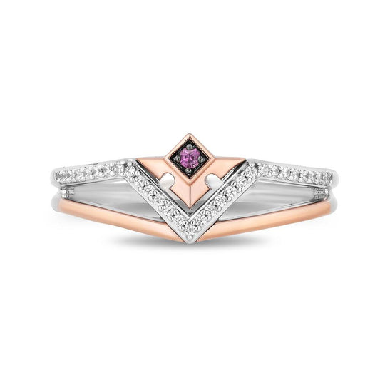 Aurora Pink Sapphire and Diamond Rings