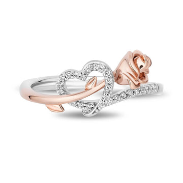 Belle Diamond Heart Ring in Sterling Silver or 10k gold rings