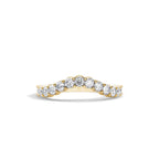 0.8 TCW Round Moissanite Curved Wedding Band