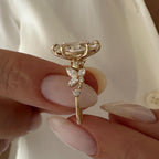 2.0 CT Marquise Cut Moissanite Cluster Style Engagement Ring