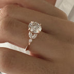 2.0 CT Round Brilliant Cut Moissanite Cluster Style Engagement Ring