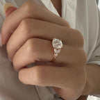 2.0 CT Round Brilliant Cut Moissanite Cluster Style Engagement Ring