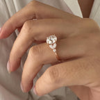 2.0 CT Round Brilliant Cut Moissanite Cluster Style Engagement Ring