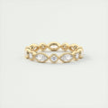 1.30CT Marquis & Round Cut Bezel Full Eternity Wedding Band