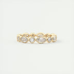 1.30CT Marquis & Round Cut Bezel Full Eternity Wedding Band