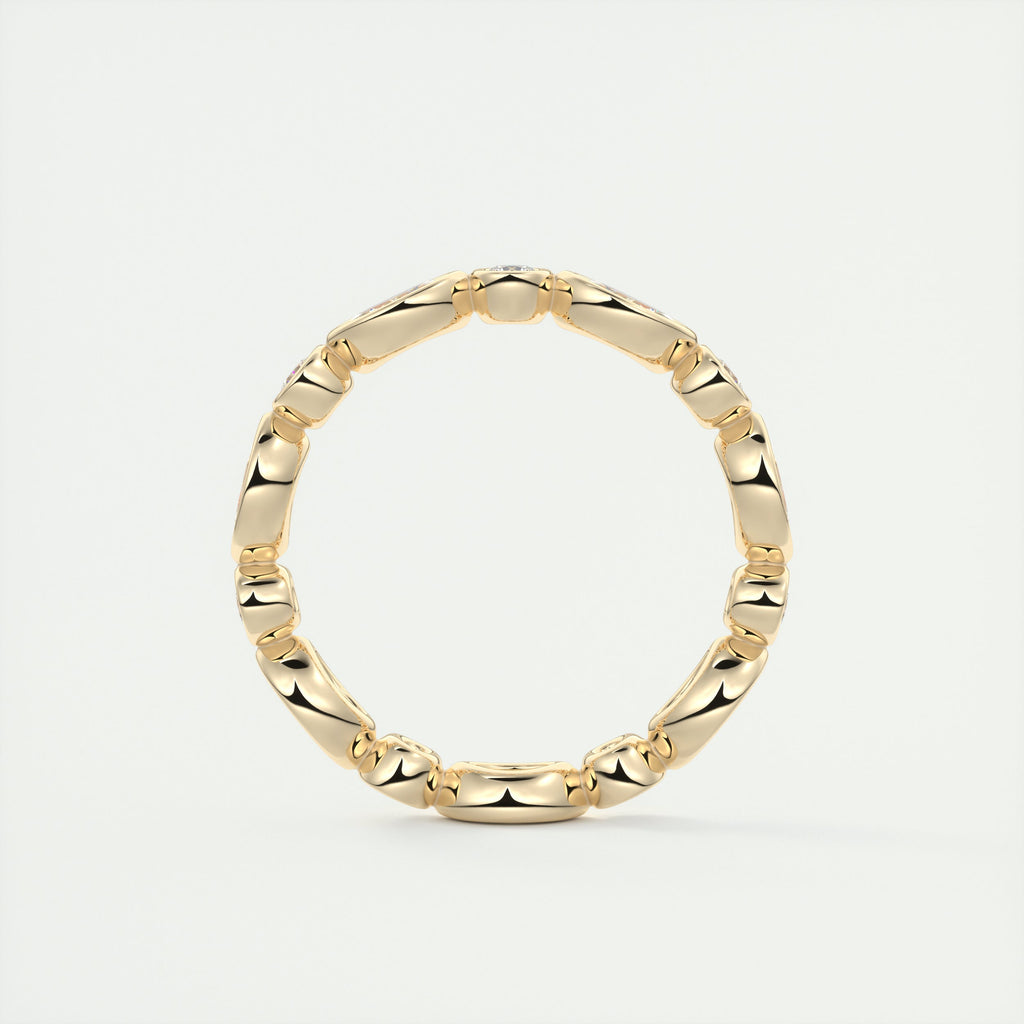 1.30CT Marquis & Round Cut Bezel Full Eternity Wedding Band
