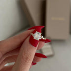 3.0 CT Emerald Moissanite Cluster Engagement Ring- Specially Reserved for Joseph