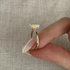 2.0 CT Emerald Cut Moissanite Solitaire Style Engagement Ring