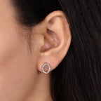 Aquarius Earrings in Stud Halo Style