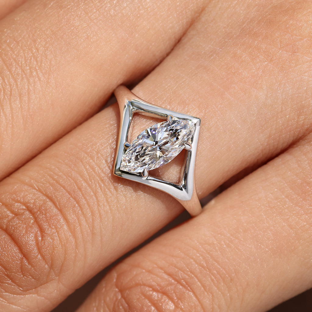 Marquise Diamond Ring in Solitaire Style