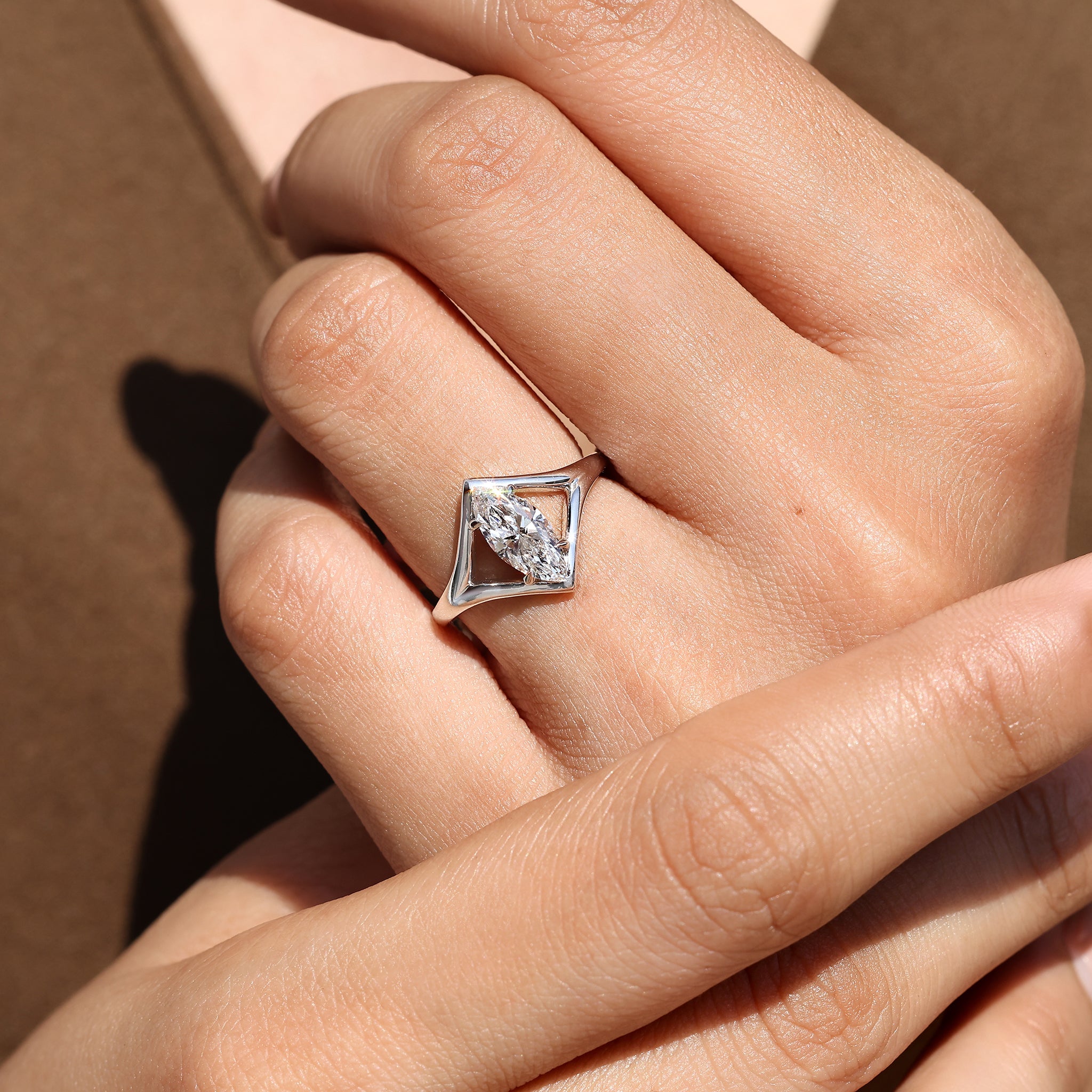 Marquise Diamond Ring in Solitaire Style