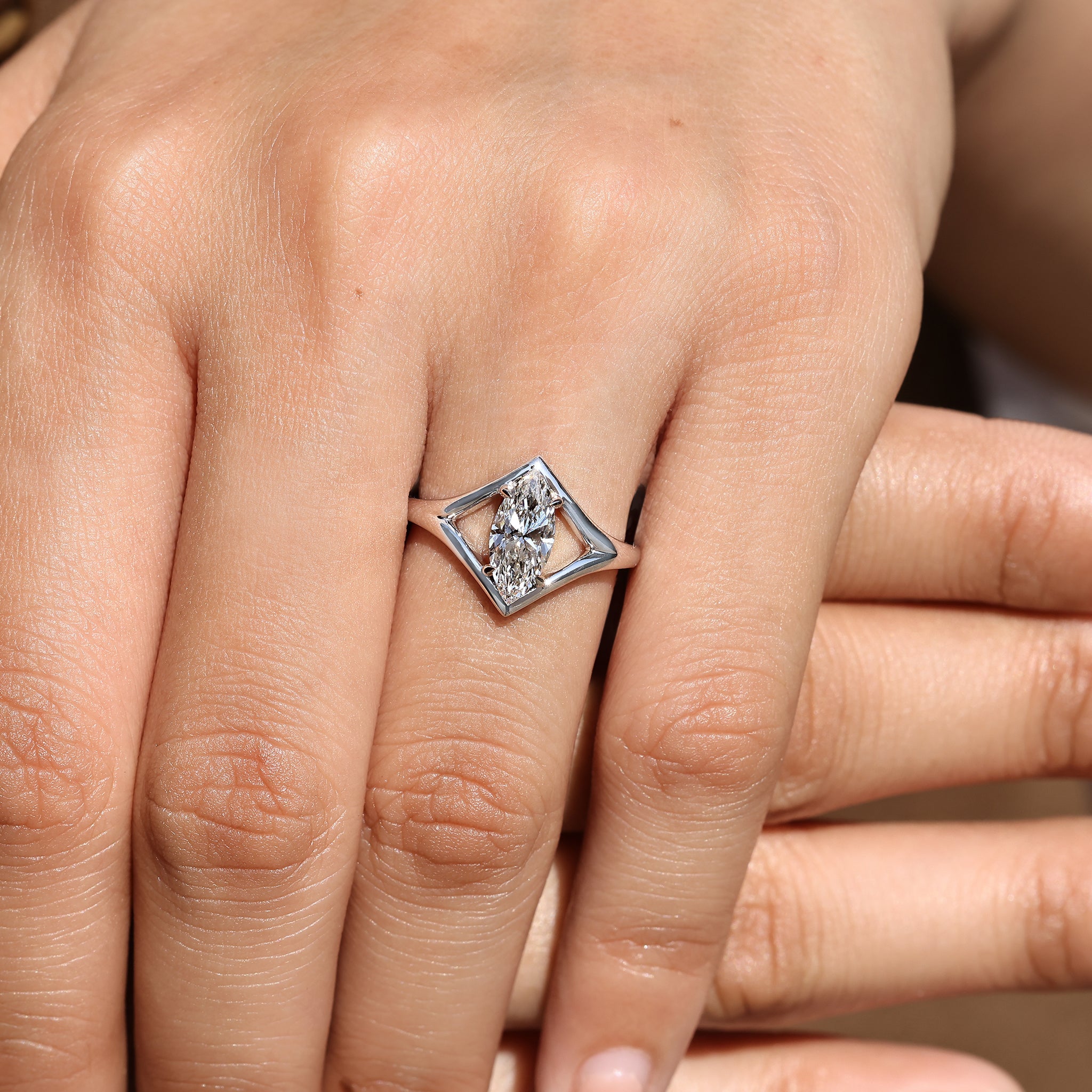 Marquise Diamond Ring in Solitaire Style